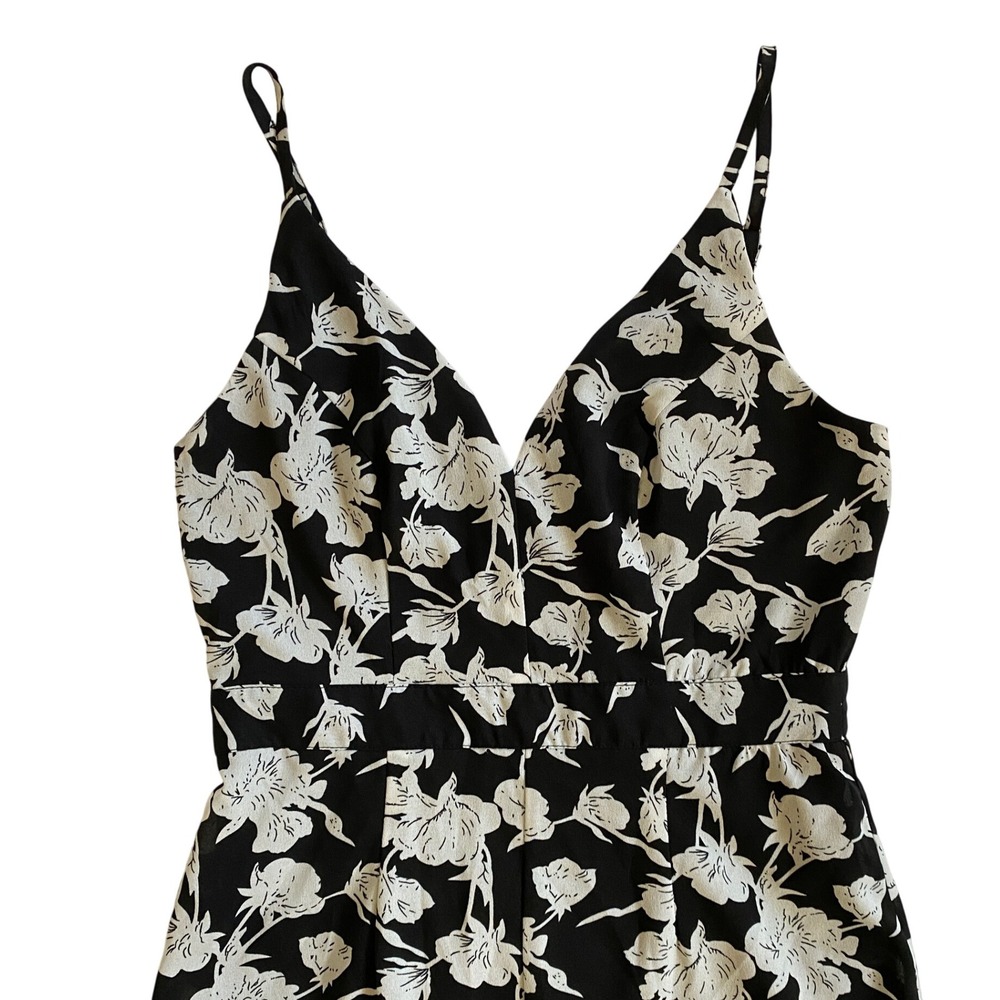 LULUS Women's Darling Daylily White & Black Floral Print High-Low Maxi Dress XS - Picture 5 of 11
